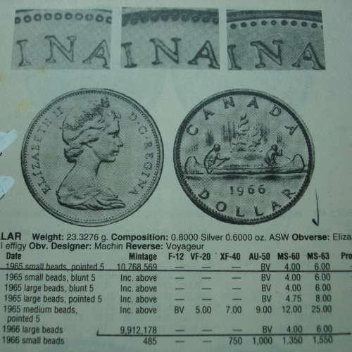 加拿大 1965 年發行 1 圓銀幣