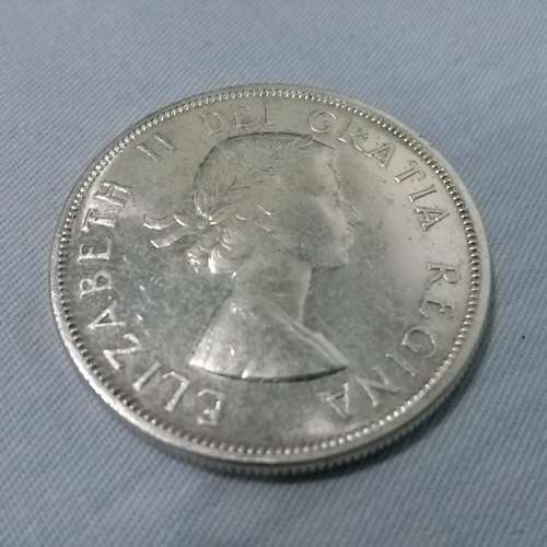 加拿大 1958 年發行卑斯省成為英國殖民地 100 週年紀念版 1 圓銀幣