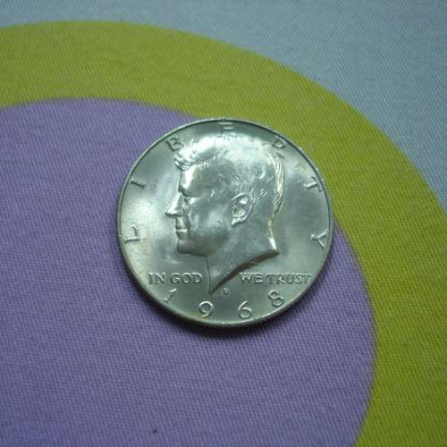 美國 1968 年發行 0.5 圓銀幣