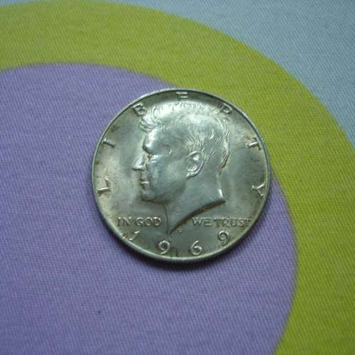 美國 1969 年發行 0.5 圓銀幣
