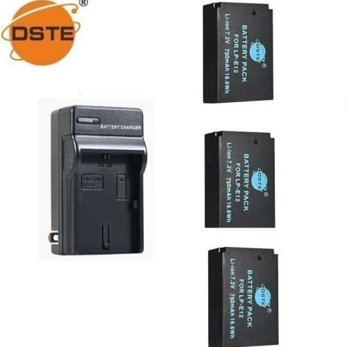 DSTE LP-E12 Lithium-Ion Battery Pack With Single-Bay Travel Battery Charger 代...