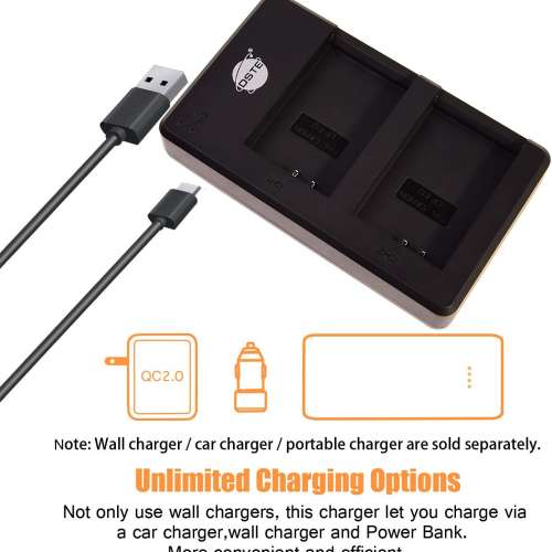 DSTE LP-E12 Lithium-Ion Battery Pack With Dual USB Charger r 代用鋰電池連平放...