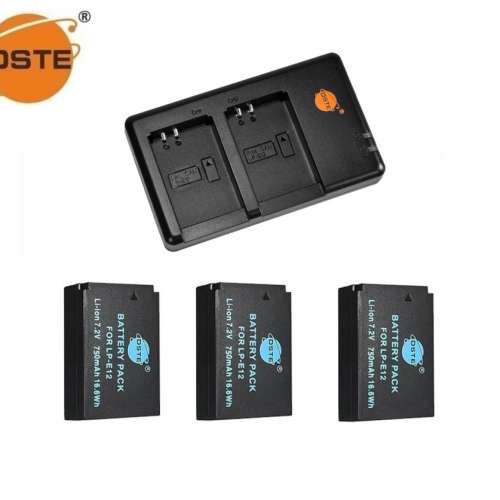 DSTE LP-E12 Lithium-Ion Battery Pack With Dual USB Charger r 代用鋰電池連平放...