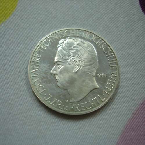 奧地利 1970 年發行奧地利政客摩拉維亞博士誕辰 100 週年紀念版 50 先令銀幣