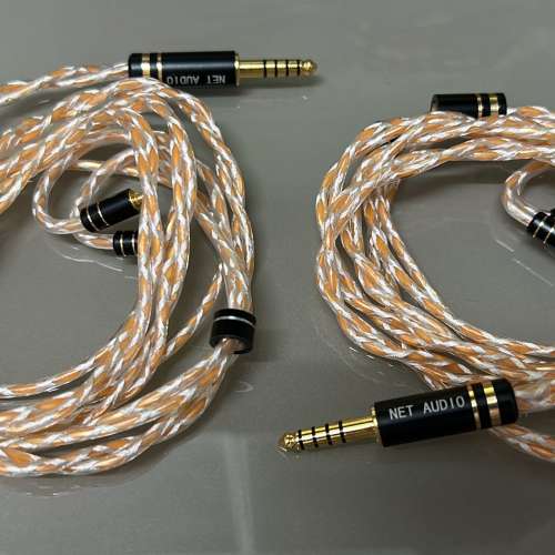 大減價，減200(耳機線名:橙鑽)CNC車床切割，銀箔屏蔽，8絞油浸單晶銅渡銀耳機升級...