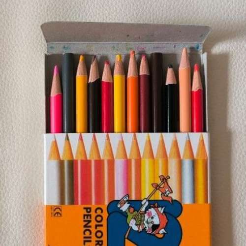 90%NEW COLLEEN Colour Pencils 12枝 雙頭 24色 木顏色筆