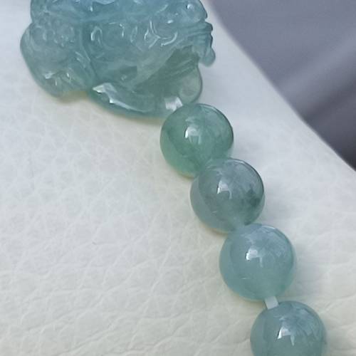 💝緬甸天然A貨冰~冰糯晴水綠翡翠金蟾手串
  （可代做香港玉石鑒定証書）
❤25.5mm*...