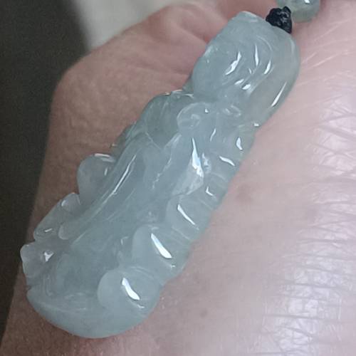 💝緬甸天然A貨冰糯化翡翠站觀音
  （可代做香港玉石鑒定証書）
❤36.5mm*18.5mm*6mm...
