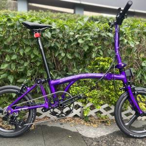 紫色配黑色外胎碳三刀 2025 ACEOFFIX 升級PRO版 5速 16吋349 鋁合金國布 鋁布 折叠...