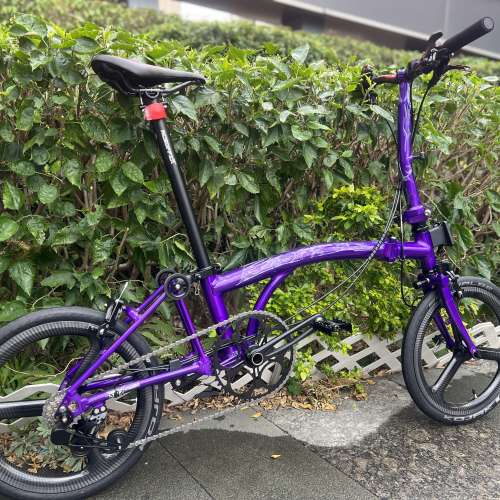 紫色配黑色外胎碳三刀 2025 ACEOFFIX 升級PRO版 5速 16吋349 鋁合金國布 鋁布 折叠...