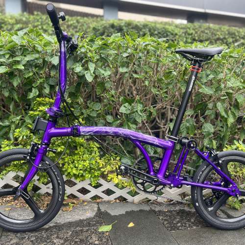 紫色配黑色外胎碳三刀 2025 ACEOFFIX 升級PRO版 5速 16吋349 鋁合金國布 鋁布 折叠...