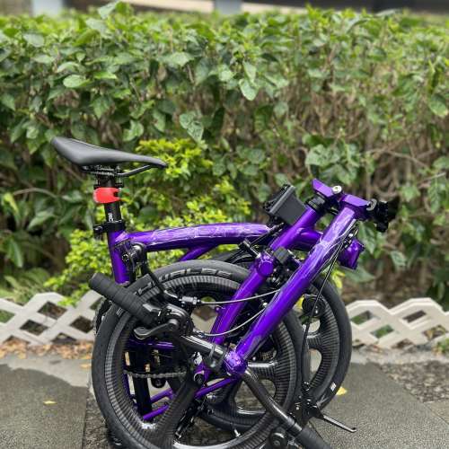 紫色配黑色外胎碳三刀 2025 ACEOFFIX 升級PRO版 5速 16吋349 鋁合金國布 鋁布 折叠...