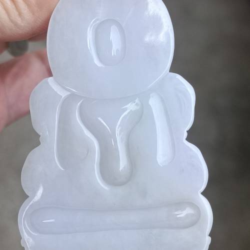 💝緬甸天然A貨糯種淡紫翡翠大渡母觀音
  （可代做香港玉石鑒定証書）
❤63.7mm*41m...
