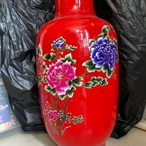 景德鎮花開富貴花瓶 , 全新, 有底座 ( new ) vase with bas , 高59cm , 瓶口闊20cm