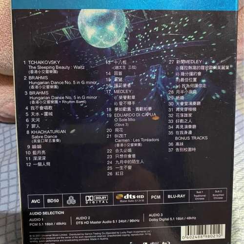 李克勤 . 香港小交響樂團演奏廳2011 ( blu ray )