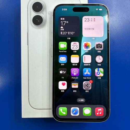 iPhone 16 256gb 白 香港行貨 9成9新 電池健康度100% 無花 Apple保養到19-12-2025 ...