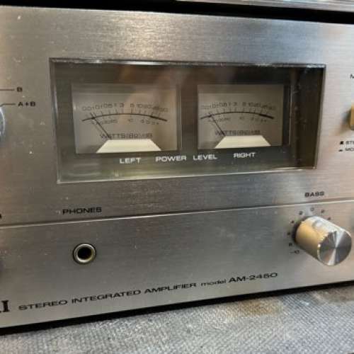 Akai 絕版功放Am-2450 雙錶頭收藏古董