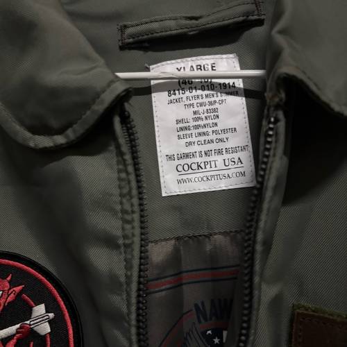 Cockpit USA ‘Top Gun Maverick’ 《壯志凌雲》原裝 CWU-36P 飛機褸/軍褸 XL