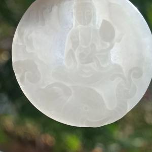 💝緬甸天然A貨糯化起冰膠翡翠普賢守護神
  （可代做香港玉石鑒定証書）
❤51.6mm**...