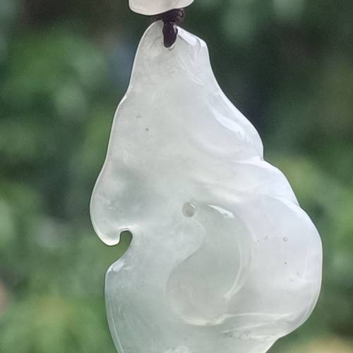 💝緬甸天然A貨冰糯化膠翡翠悟道
  （可代做香港玉石鑒定証書）
❤38.6mm*22.4mm*5.6mm