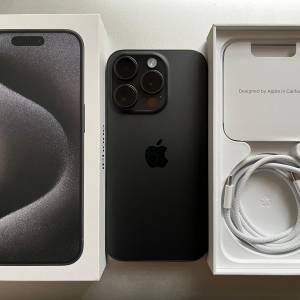 港行 電池100% 充電次數99 iPhone 15 pro 1tb 黑色 原裝無拆 wsapp 6497 6645 price