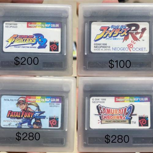 SNK NEOGEO Pocket color NGPC Game（侍魂/餓狼傳說/泡泡龍/拳王1/2）價錢如圖 全...