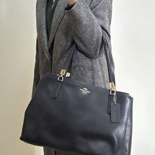 Coach 深藍色女裝皮手袋