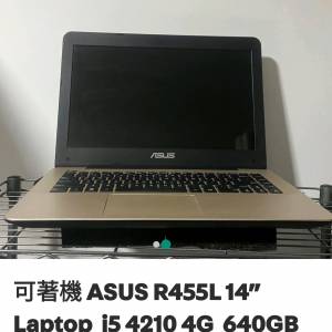 超薄 ASUS R455L 14吋 i5 4系 4210 4G 640GB 無電池 Keyboard要維修 51688310