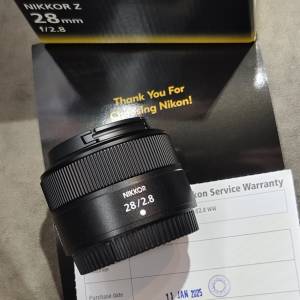 Nikon 28/2.8 Z 28mm 行貨有保有證 一年保用 全新一樣