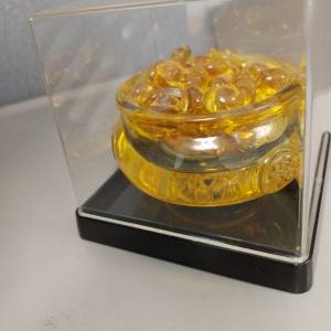 水晶琉璃8cm旺財運聚寶盆