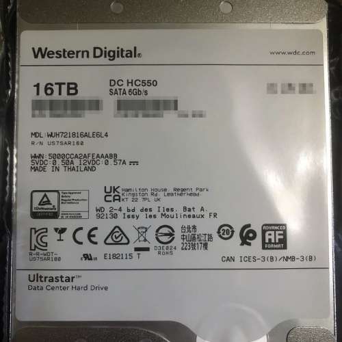 WD Ultrastar DC HC550 16TB