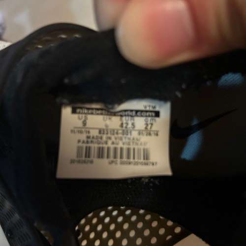 新淨全正常 Nike  黑色休閒鞋運動鞋跑步鞋 US 9/UK 8/Eur 42.5/27CM shoes 鞋 runn...