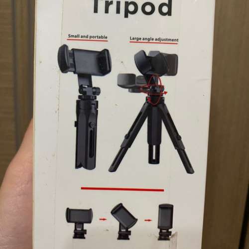 全新手機夾連攝影三腳架 tripod with phone attachment fixture clip clamp