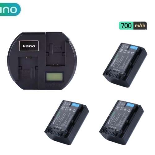 LLANO NP-FV50 Lithium-Ion Battery Pack With QC3.0 LCD Display Dual Charger