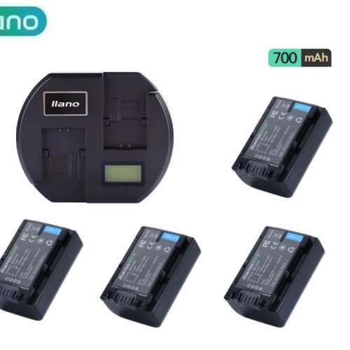 LLANO NP-FV50 Lithium-Ion Battery Pack With QC3.0 LCD Display Dual Charger