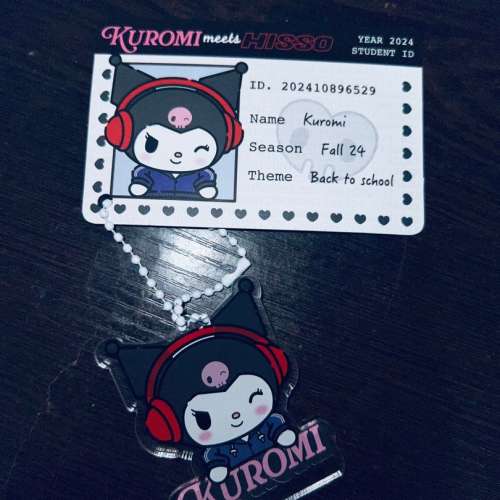 三麗鷗 Kuromi 掛件 + 學生證 sanrio 官方聯名