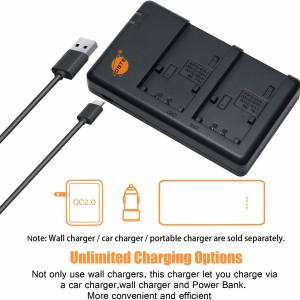 DSTE NP-FV50 Lithium-Ion Battery Pack With Dual USB Charger 代用鋰電池連平放式...