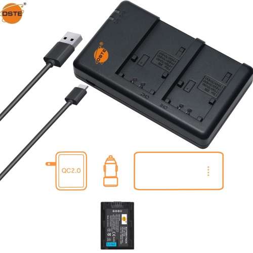 DSTE NP-FV50 Lithium-Ion Battery Pack With Dual USB Charger 代用鋰電池連平放式...
