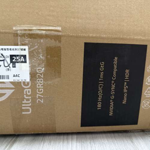 全新剛買LG ULTRAGEAR 27吋 2K 180hz HDR400