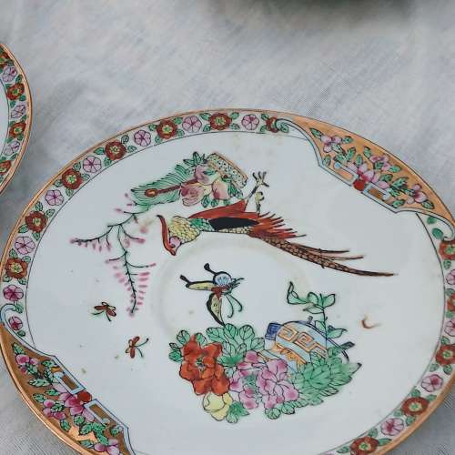 一套六隻彩瓷杯碟， 舊存貨，年份不詳，no.D5.1.25