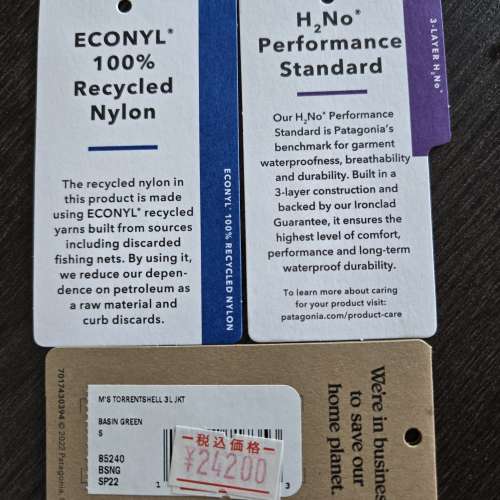 出售極新Patagonia Torrentshell Basin Green 風褸