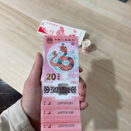 塑膠人民幣 2025年大陸新版蛇年生肖紀念鈔 法定貨幣