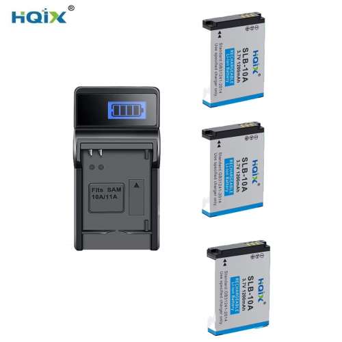 HQIX Samsung SLB-10A Lithium-Ion Battery With USB Charger 代用全解碼鋰電池連充...
