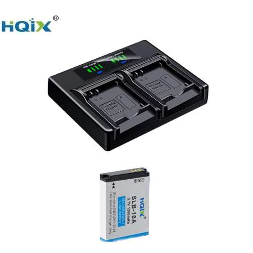 HQIX Samsung SLB-10A Lithium-Ion Battery Pack With LCD Display USB-C Dual