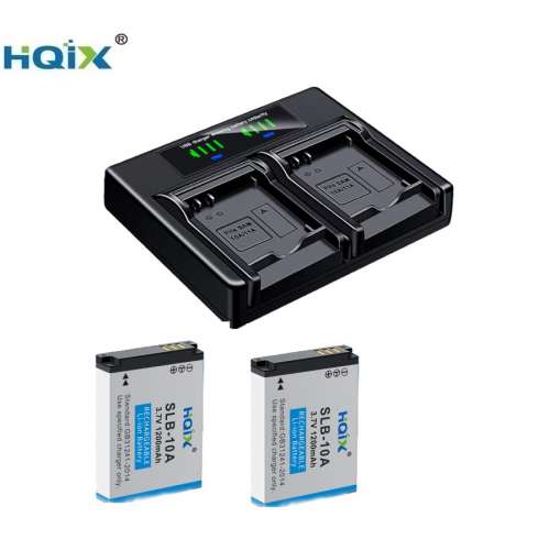 HQIX Samsung SLB-10A Lithium-Ion Battery Pack With LCD Display USB-C Dual