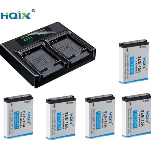 HQIX Samsung SLB-10A Lithium-Ion Battery Pack With LCD Display USB-C Dual