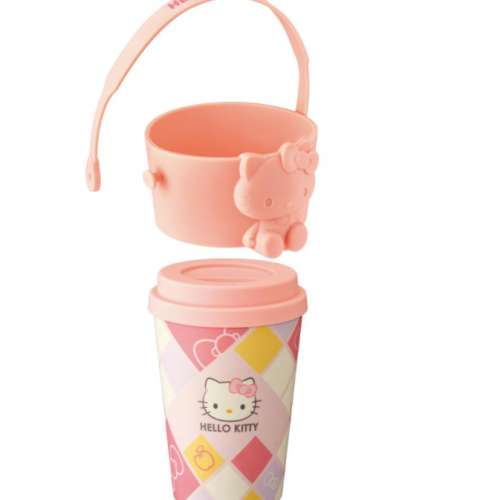 全新Hello Kitty 隨行杯連矽膠杯套及掛帶