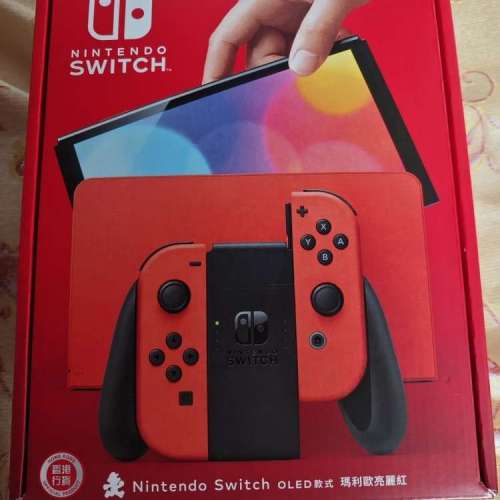 Nintendo Switch HEG-001 OLED版 瑪利歐亮麗紅 + Super Mario 3D World + Fury World