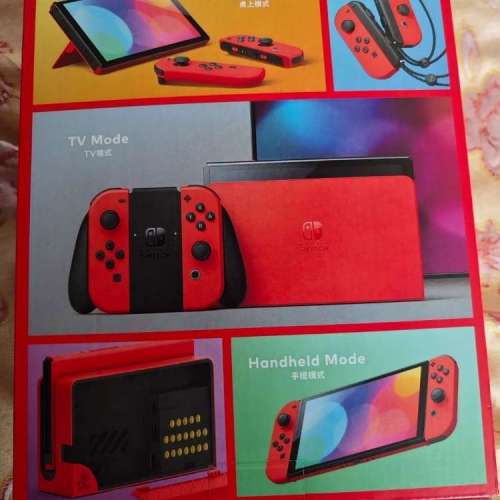 Nintendo Switch HEG-001 OLED版 瑪利歐亮麗紅 + Super Mario 3D World + Fury World