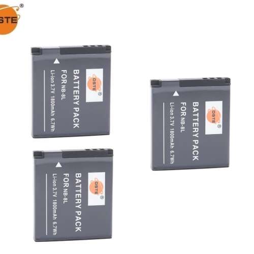 DSTE NB-8L Fully Decoded Lithium-Ion Battery With Single-Bay Travel Charger